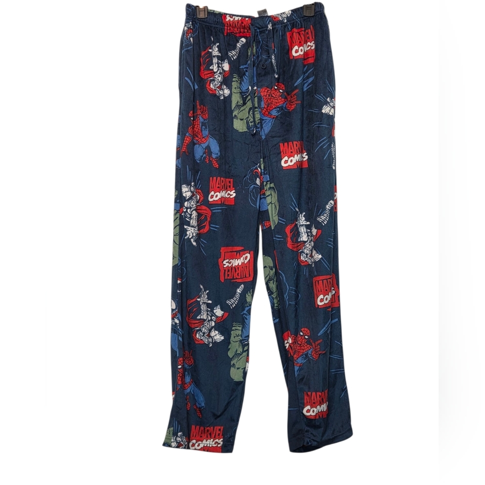 Mens Marvel Superheroes Characters Silky Pajama Pants Sz Large